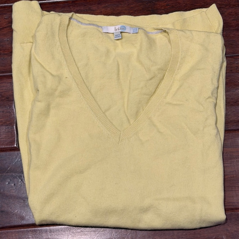 Boden V-Neck Yellow Sweater — Size 12